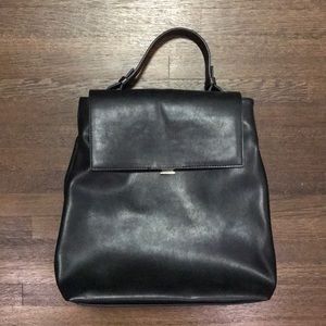 French connection black leather backpack